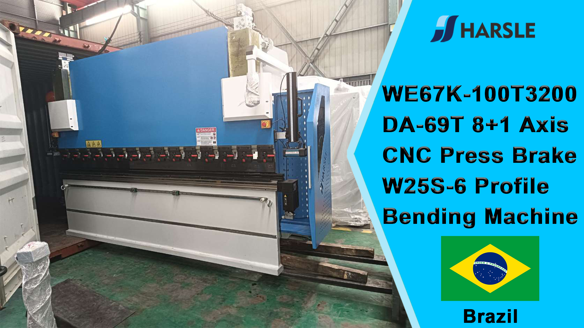 ماكينة ثني التشكيل الجانبي CNC-WE67K-100T3200 DA-69T 8+1 ذات محور CNC W25S-6 من البرازيل