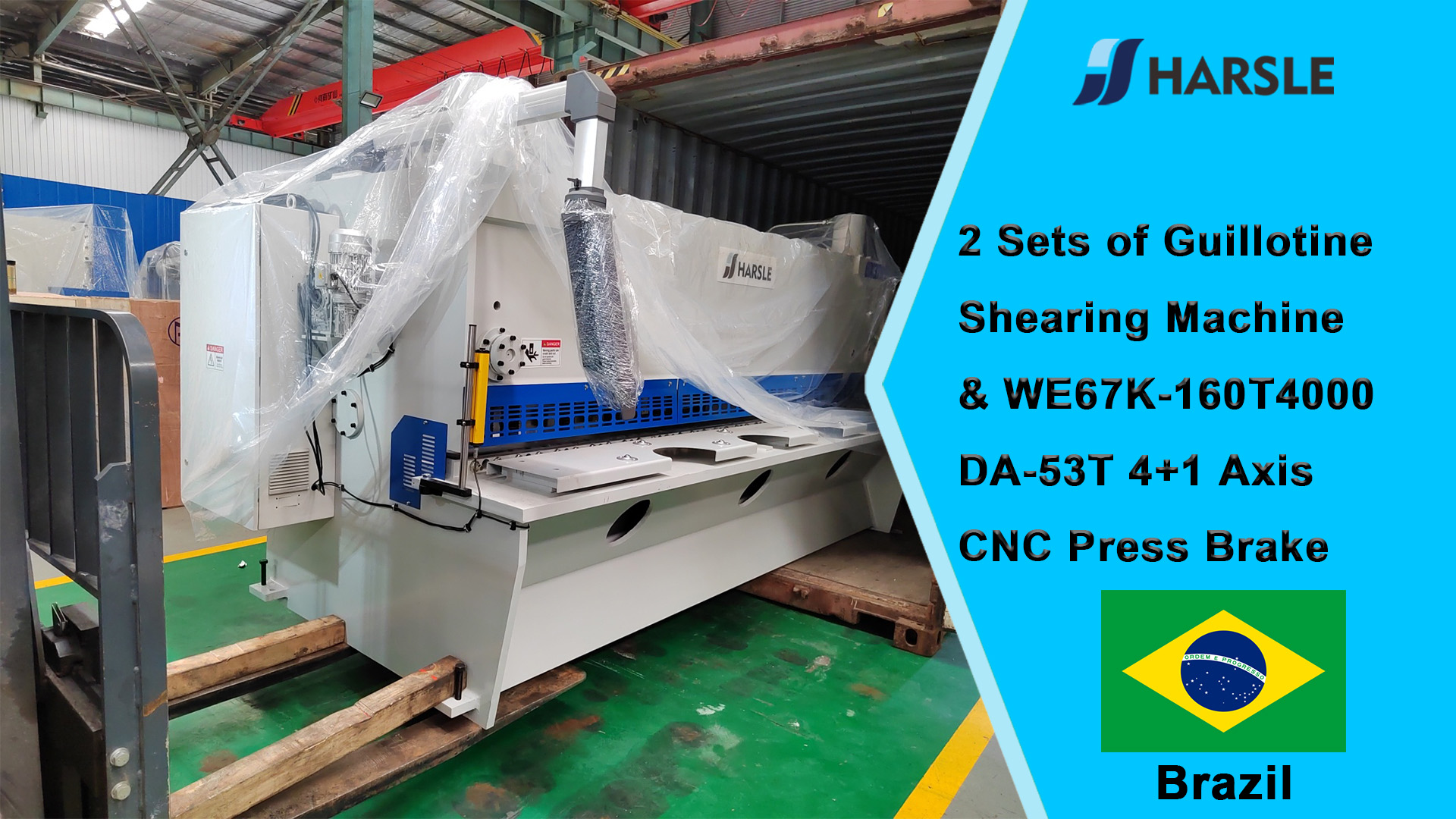 Brazil-2 مجموعات من آلة القص المقصلة & WE67K-160T4000 DA-53T 4 + 1 CNC Press Brake