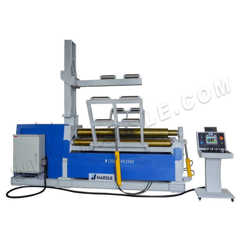 W12-8x2000 4-Roller Rolling Machine مع جانب ودعم رأسي