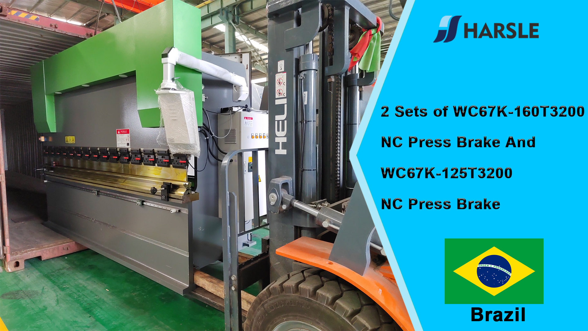 البرازيل -2 مجموعات من WC67K-160T3200 NC Press Brake و 125T3200 NC Press Brake