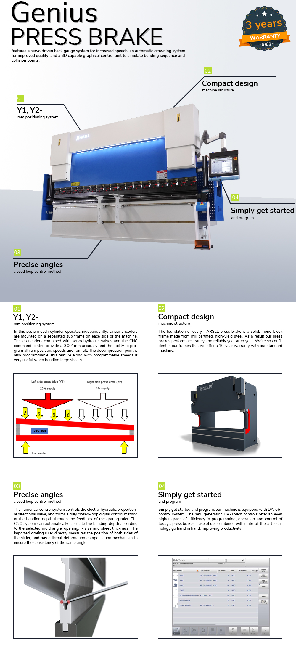 مكابح ضغط CNC 8+1 محور 200T