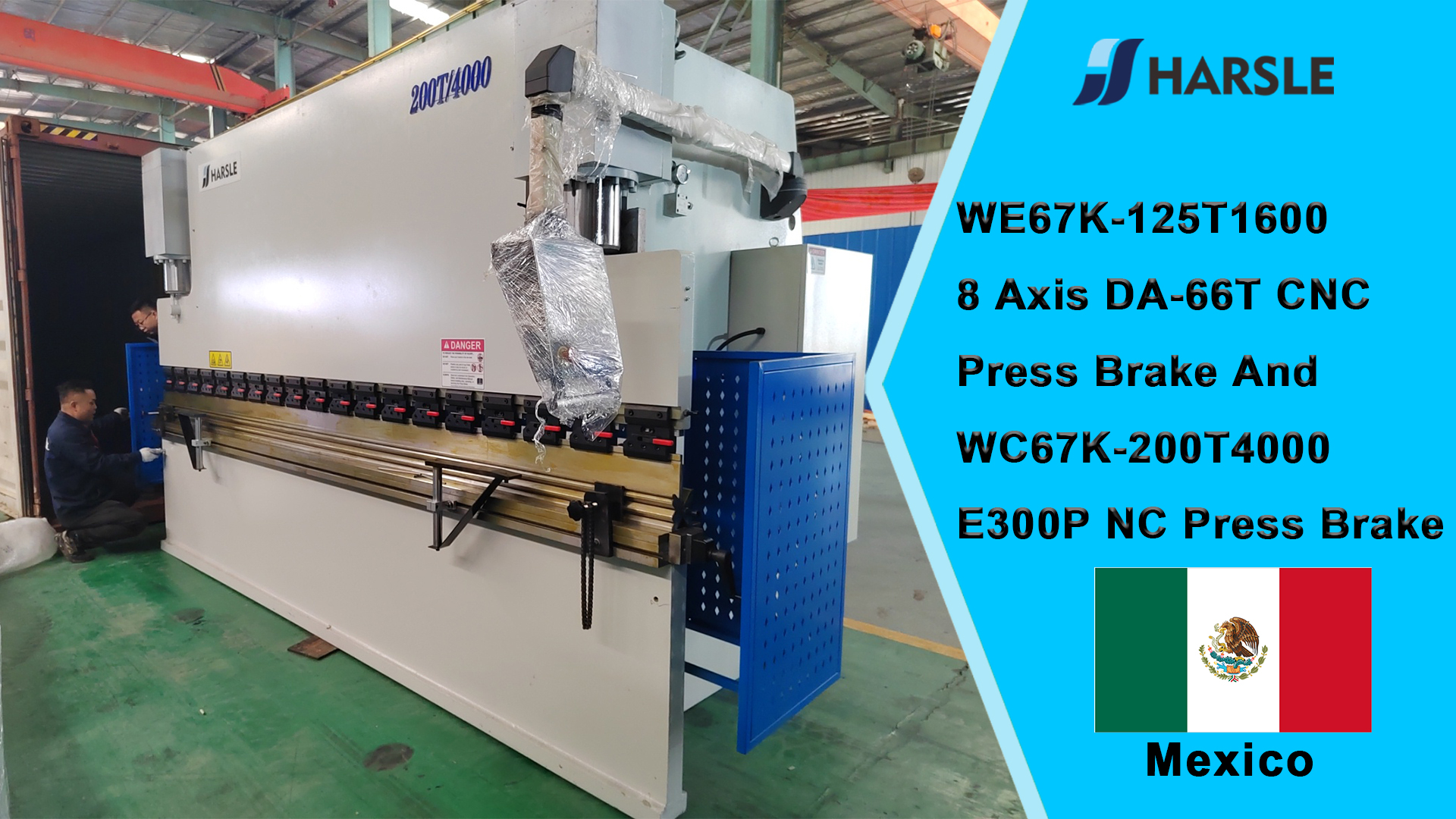 مكبح الضغط Mexico-WE67K-125T1600 ذو 8 محاور DA-66T CNC وفرامل الضغط WC67K-200T4000 E300P NC