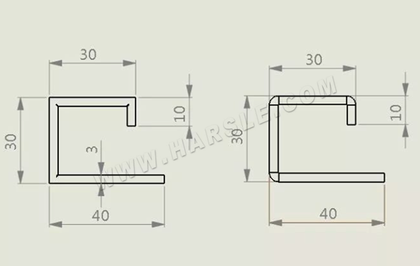 طول الأخدود الانحناء